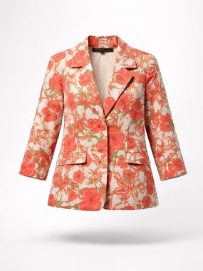 Kasper Coral Floral Blazer Jacket
